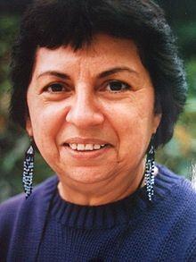 Photo of Gloria Anzaldúa, Mexican-American feminist and social critic.