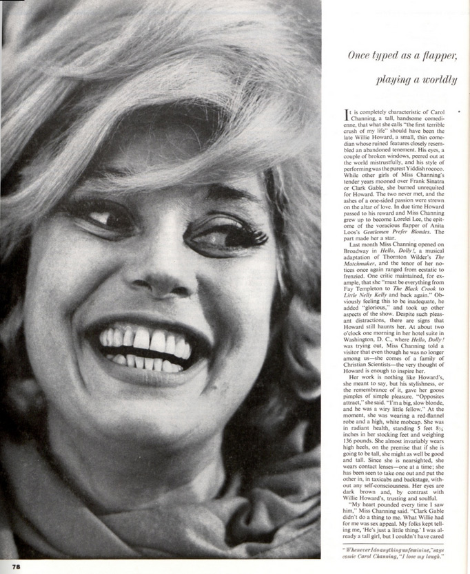First page of the article, “Goodbye, Lorelei; Hello, Dolly!” as it was published in the Saturday Evening Post