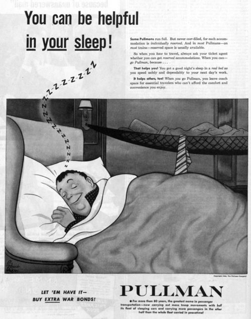 An ad for Pullman sleeper cars