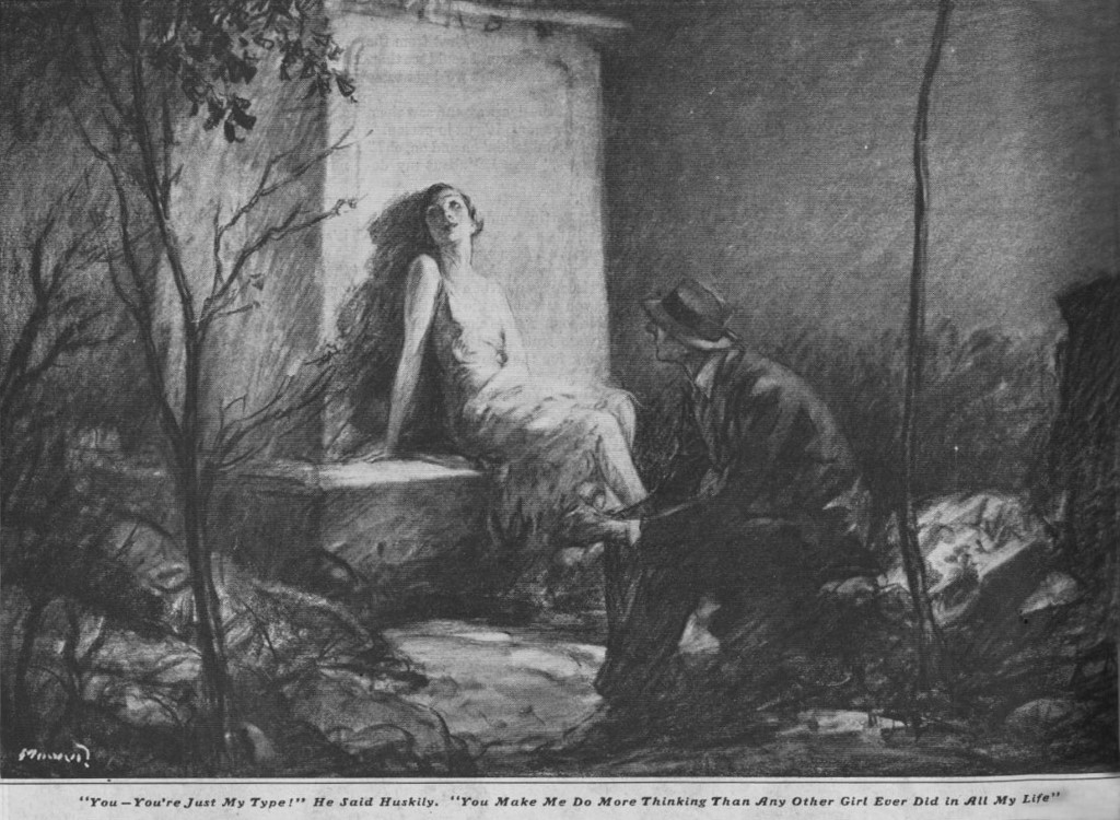 A man talks to a woman in a graveyard
