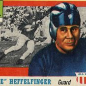 Football card featuring Pudge Heffelfinger
