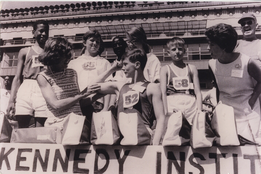 Eunice Kennedy Shriver at the first Special Olympics in 1968