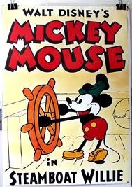 Poster for the Mickey Mouse short cartoon, Steamboat Willie