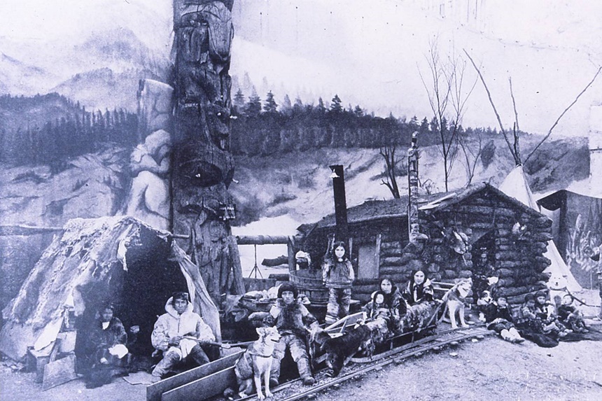 Totem pole at a Esquimaux villiage