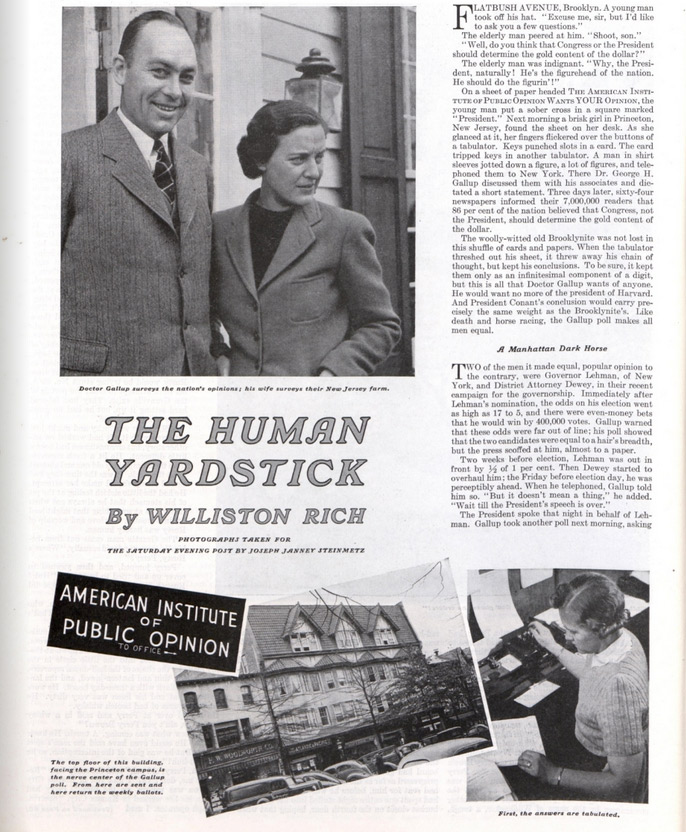 The first page of the article "The Human Yardstick" as it appeared in the Post
