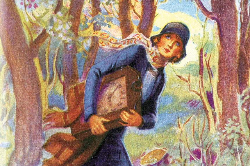 Cover for the Nancy Drew novel, The Secret of the Old Clock, by Carolyn Keene