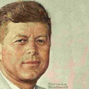 Portrait of JFK, illustrated by Norman Rockwell