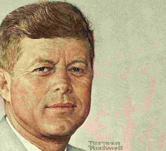 Portrait of JFK, illustrated by Norman Rockwell