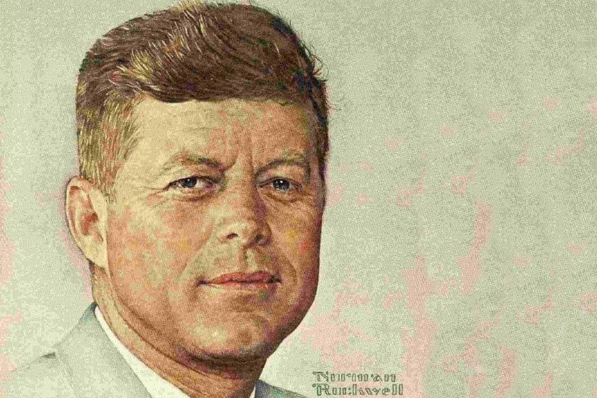 Portrait of JFK, illustrated by Norman Rockwell