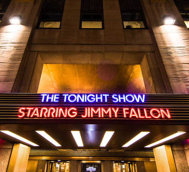 Marquee for the studio that films "The Tonight Show, Starring Jimmy Fallon"