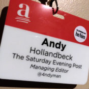 Name tag for ACES featuring Andy Hollandbeck's name