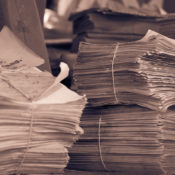 Stacks of newspapers