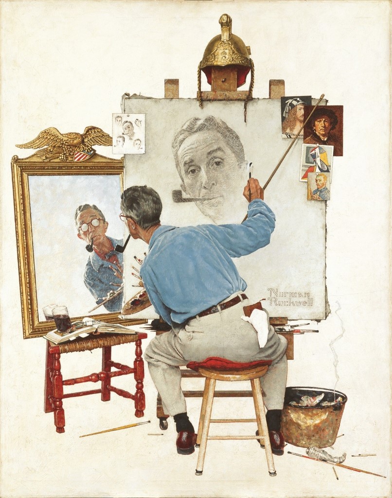 Norman Rockwell paints his own portrait