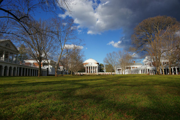 The lawn at the University of Virginia