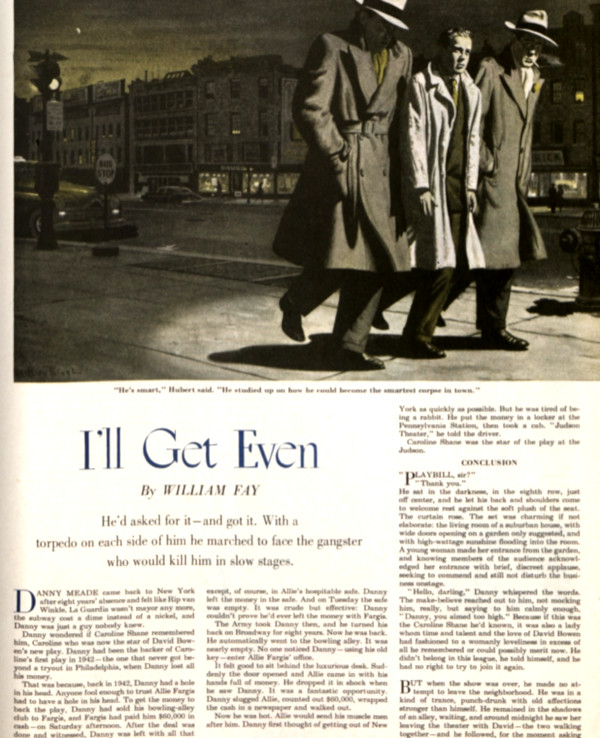 First page of the short story, "I'll Get Even" by William Fay. This image is a link to the story's flipbook archive.