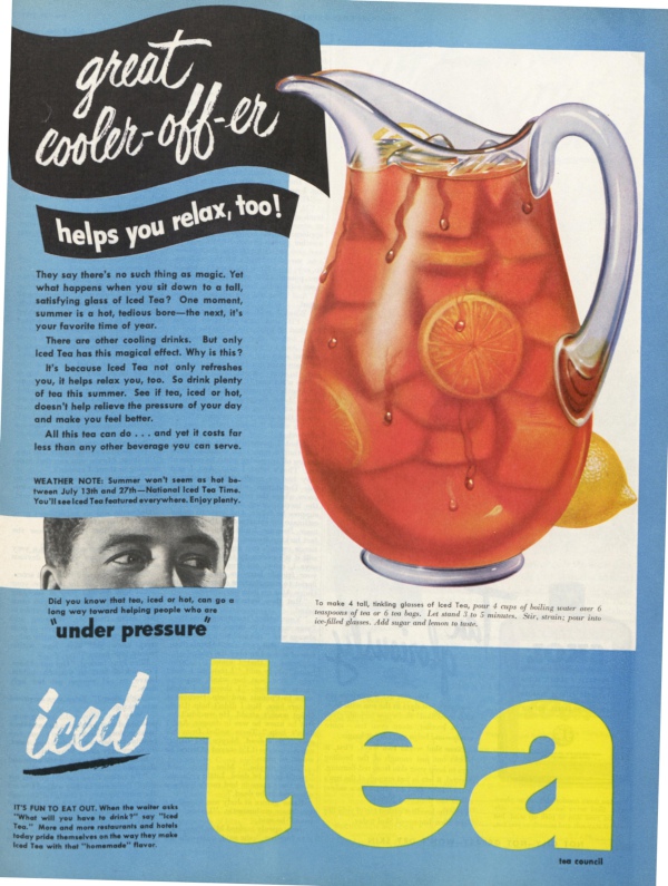 Iced tea ad from the Saturday Evening Post.