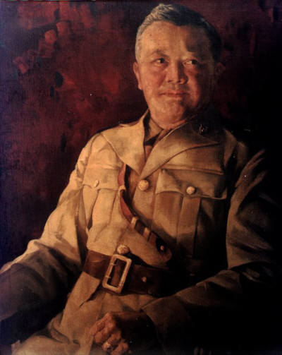 Painted portrait of Vicente Lim, in military attire.
