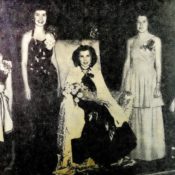 Gay Haubner's mother poses with other models during a photo shoot.