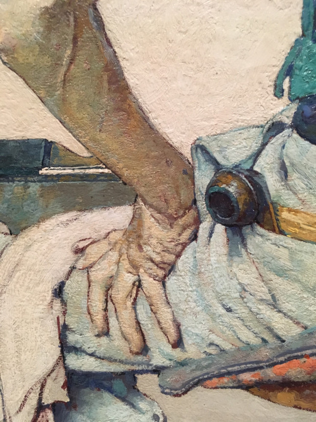 Norman Rockwell's hand, painted on one of his covers.