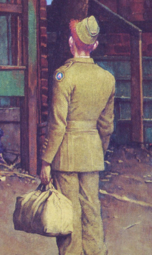 Close up of Norman Rockwell painting