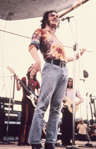Singer Joe Cocker performs live on stage during the original Woodstock music festival