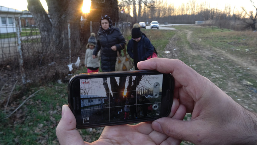 "Midnight Traveler" director, Hassan Fazili, takes a cell phone photo of his family as they travel towards Europe.