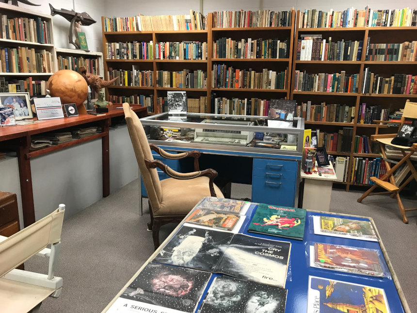 A display recreating Ray Bradbury's office