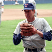 Nolan Ryan warming up.