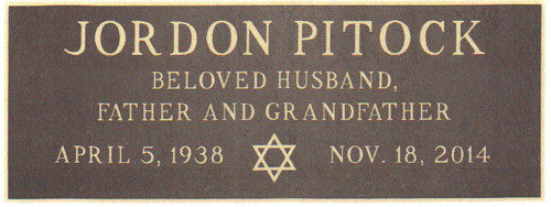 The headstone for Todd Pitock's father, Jordon.