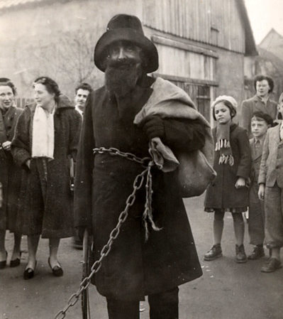 Man dressed as the German Christmas folklore figure, Hans Trapp