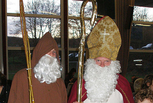 Man dressed as the German Christmas figure, Knecht Ruprecht.