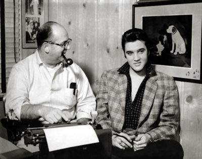Elvis Presley with his manager, Colonel Tom Parker, in 1956.