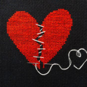 A heart made from cross stitch