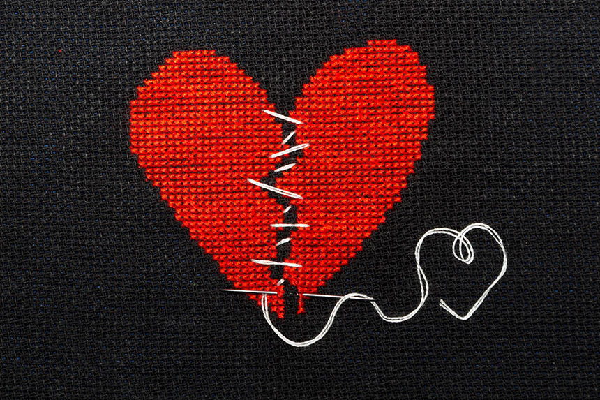 A heart made from cross stitch