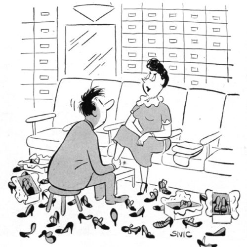 Cartoons Shoe Store Shenanigans The Saturday Evening Post