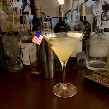 A full martini glass