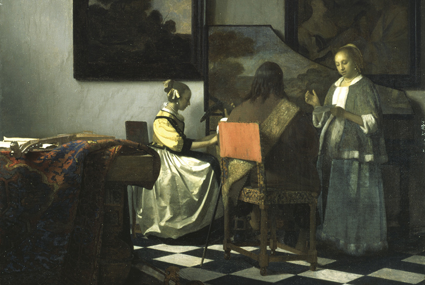 A portion of Johannes Vermeer's painting, The Concert.