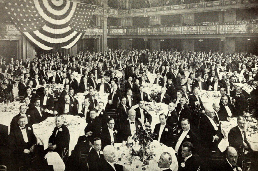 A busy conference hall