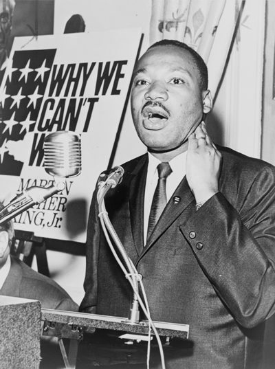 Dr. Martin Luther King, Jr at a press conference