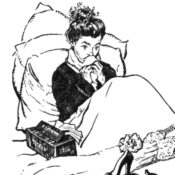 Woman sitting in bed, wiping her nose. She is dealing with the common cold.