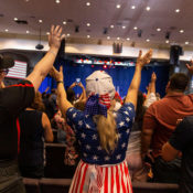 Attendees of the Evangelicals For Trump rally pray and sing along to the religious songs before President Trump takes the stage at El Rey Jesus church.President Donald Trump holds an Evangelicals for Trump' rally at the El Rey Jesus megachurch in south Miami to show up support among his evangelical base in the key swing state of Florida.