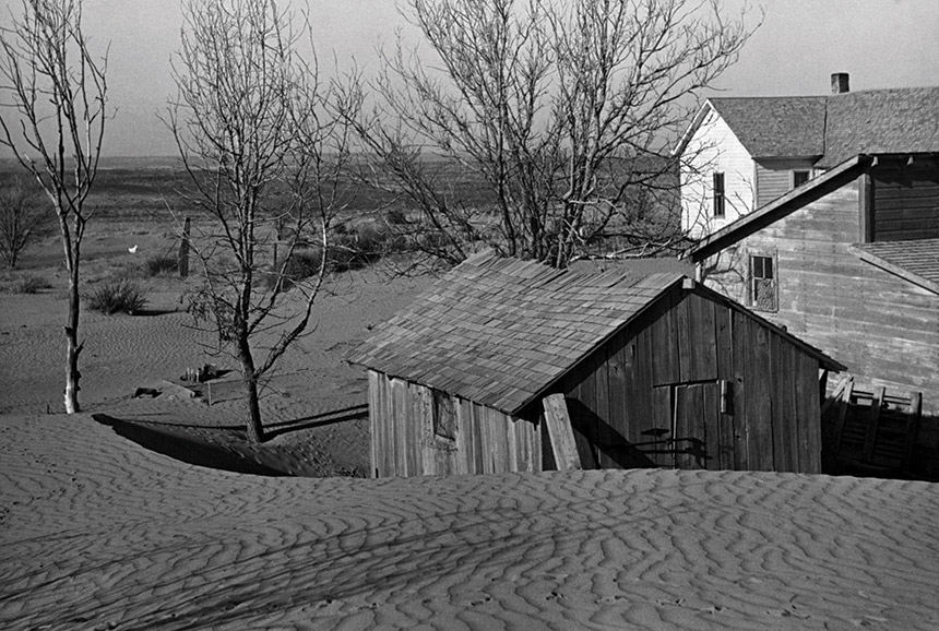 A Kansas farm, abandoned during the Great Depression.