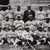 The all African American 1919 Chicago American Giants baseball team, part of one of the original Negro Leagues