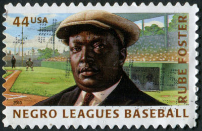 Postal stamp depicting Negro League baseball player, Rube Foster