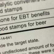 Closeup of a report on EBT benefits