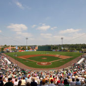 Behind-the-box view of Hammond Stadium in Ft. Meyers, Florida