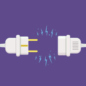 Illustration of an unplugged power cord