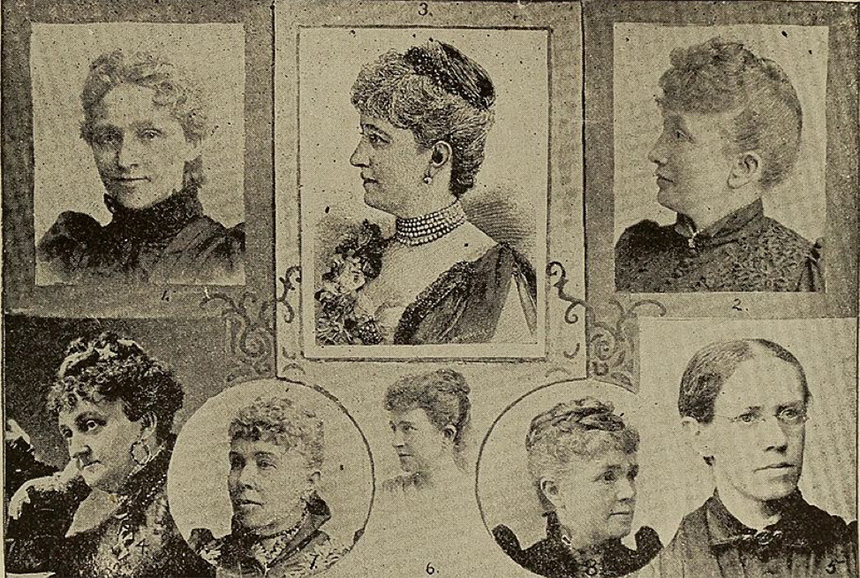Illustrated portraits of women from the Board of Lady Managers