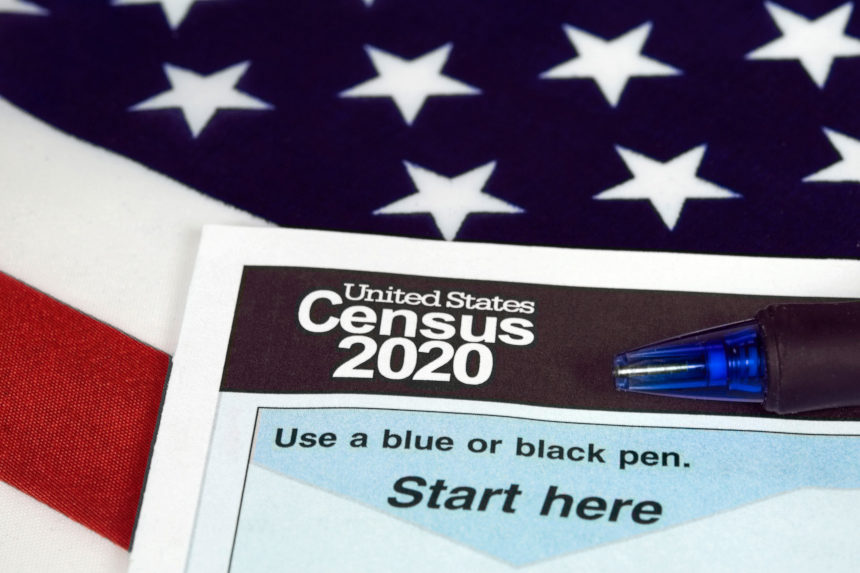 Close up of a 2020 U.S. Census form