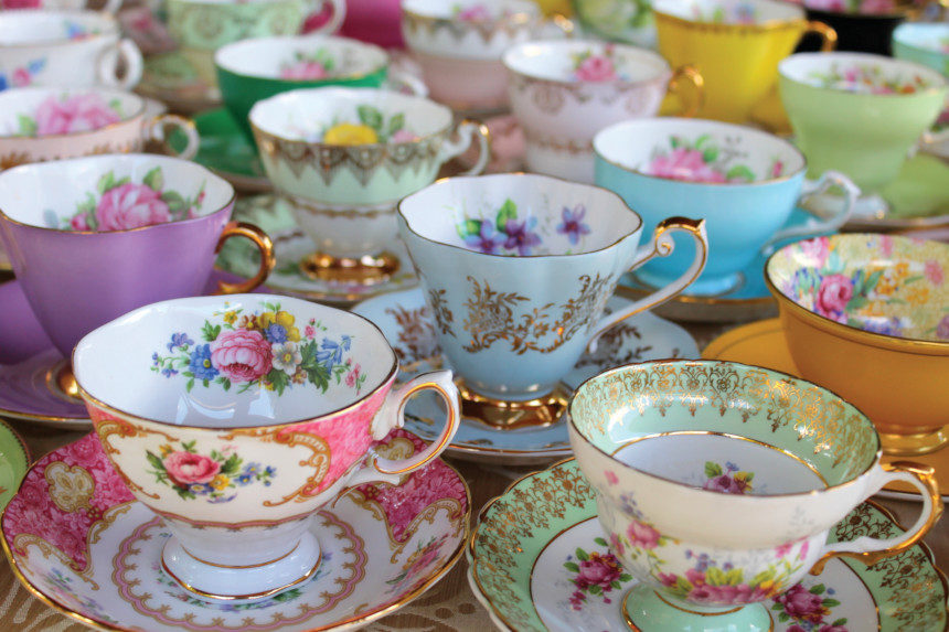 A collection of antique cups